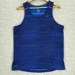 Nike Tank Top Womens Medium Blue Dri Fit Sleeveless Workout Jogging Activewear